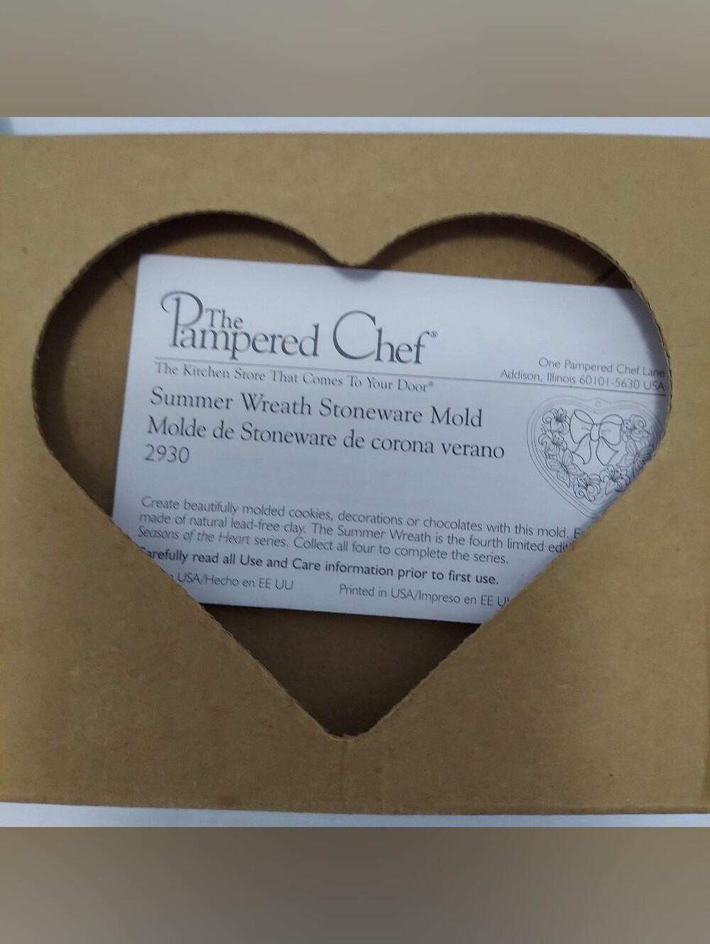 The Pampered Chef Cookie Art Mold Heart Shape Stoneware Lot of 3 NIB - Picture 13 of 16